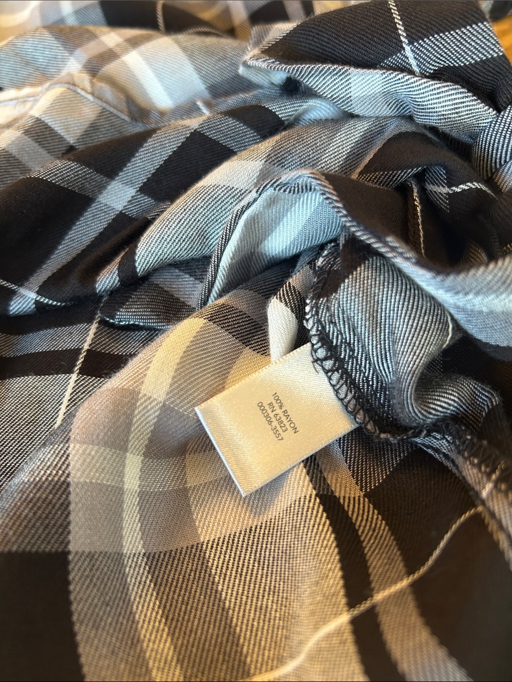 NWT Christopher & Banks Black & Gray Plaid Tie-Hem Women's Top, Size L - Picture 5 of 5